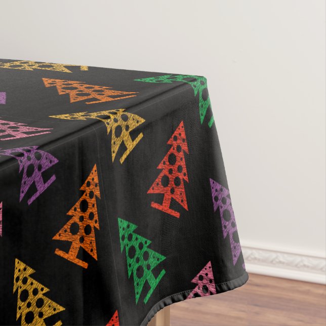Farbenfrohe Abstrakte Weihnachtsbaummuster Tischdecke (Beispiel)