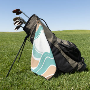 Farbenfrohe abstrakte wellige blaue orangebraune golfhandtuch