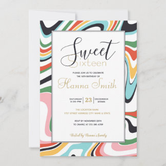 Farbenfrohe, Abstrakte, wirbelfarbige Retro-Muster