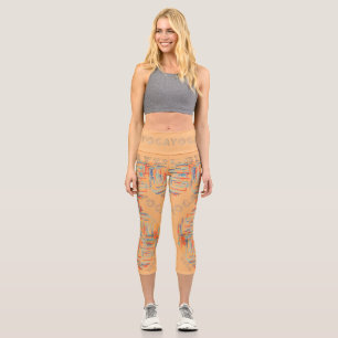Farbenfrohe Abstrakte Yoga Muster Frauenhoch ... Capri Leggings