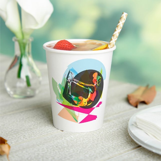 Farbenfrohe Abstrakte Yoga Pose Fitness und Wellne Pappbecher (Von Creator hochgeladen)