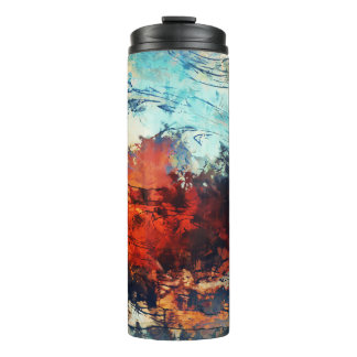 Farbenfrohe Abstrakte zeitgenössische Kunst Thermosbecher