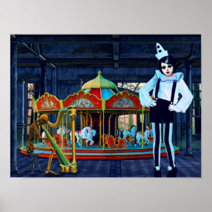 Farbenfrohe Abstrakte Zirkus Freaks Clownkunst Poster