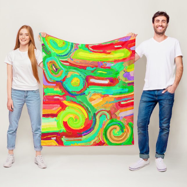 Farbenfrohe Abstraktionsmuster Fleecedecke (Beispiel)