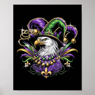 Farbenfrohe Adlergestaltung für Mardi Gras Party C Poster