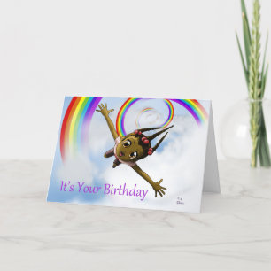 Farbenfrohe Afrikanerin Rainbow Birthday Karte