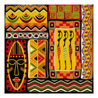 Farbenfrohe afrikanische Muster-DruckCollage