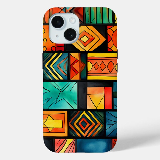 Farbenfrohe afrikanische Print iPhone 15 Pro Fall Case-Mate iPhone Hülle (Rückseite)