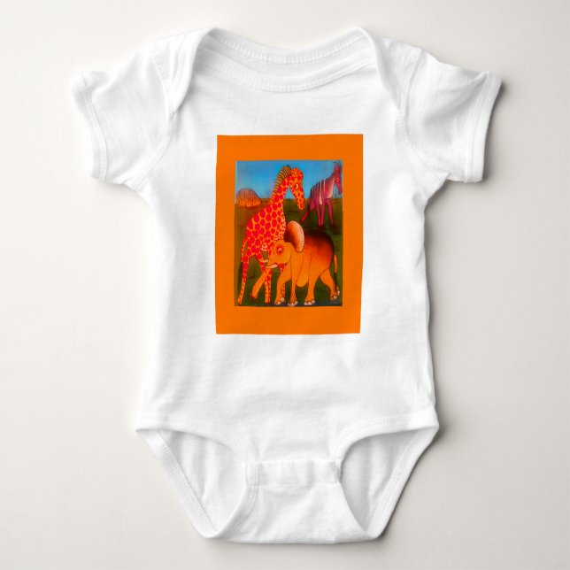 Farbenfrohe afrikanische Safari-Farben Baby Strampler (Vorderseite)