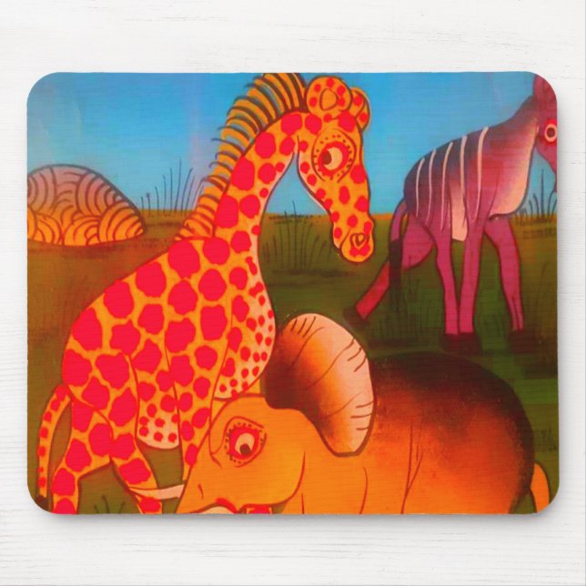 Farbenfrohe afrikanische Safari-Farben Mousepad (Vorne)