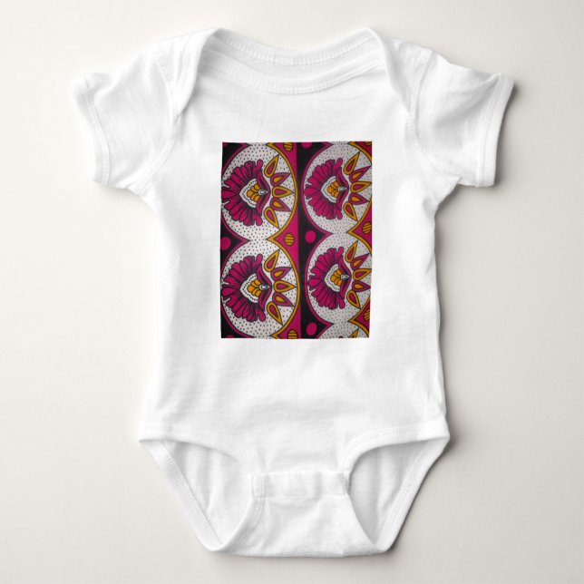 Farbenfrohe afrikanische Stoffe Motif Baby Strampler (Vorderseite)