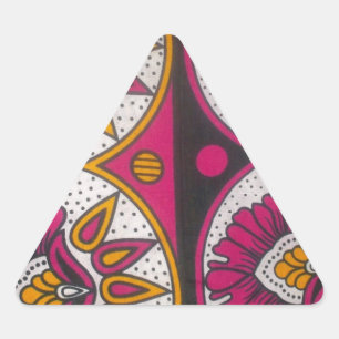 Farbenfrohe afrikanische Stoffe Motif Dreieckiger Aufkleber