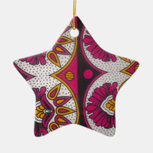 Farbenfrohe afrikanische Stoffe Motif Keramik Ornament