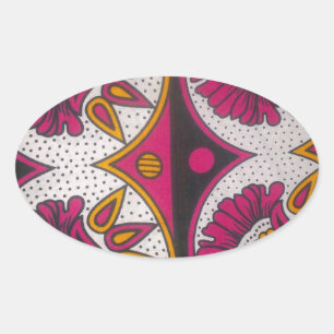 Farbenfrohe afrikanische Stoffe Motif Ovaler Aufkleber