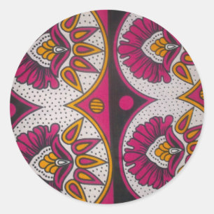 Farbenfrohe afrikanische Stoffe Motif Runder Aufkleber