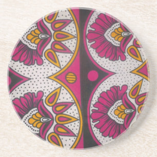 Farbenfrohe afrikanische Stoffe Motif Sandstein Untersetzer