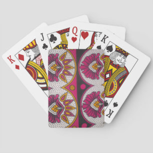 Farbenfrohe afrikanische Stoffe Motif Spielkarten