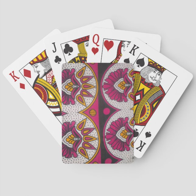 Farbenfrohe afrikanische Stoffe Motif Spielkarten (Rückseite)