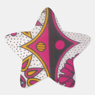 Farbenfrohe afrikanische Stoffe Motif Stern-Aufkleber