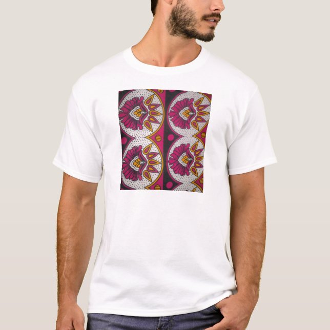 Farbenfrohe afrikanische Stoffe Motif T-Shirt (Vorderseite)