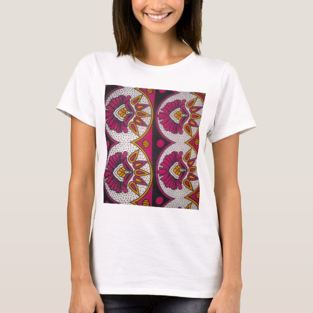 Farbenfrohe afrikanische Stoffe Motif T-Shirt (Vorderseite)
