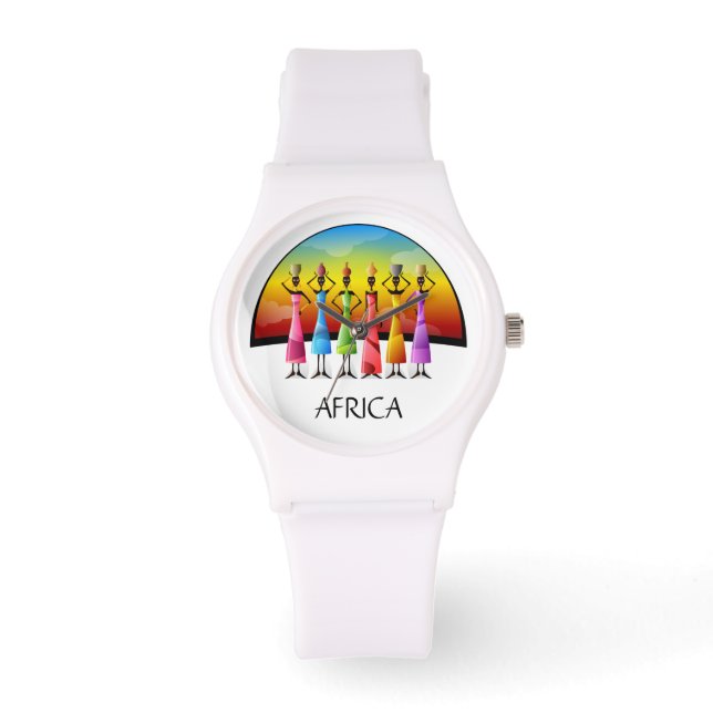 Farbenfrohe afrikanische Uhr (Vorderseite)