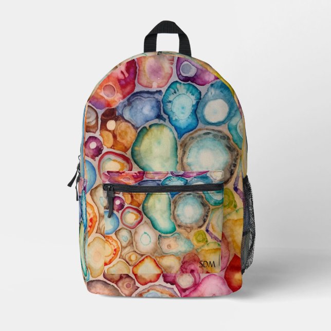 Farbenfrohe Agate Geode Gemstone (5) Bedruckter Rucksack (Vorderseite)
