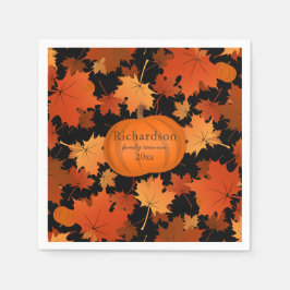 Farbenfrohe Ahorn Blätter Kürbisfall Familie Wiede Serviette