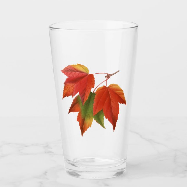 Farbenfrohe AhornBlätter Glas (Vorderseite)