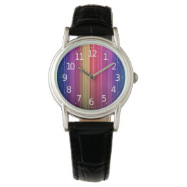 Farbenfrohe Akryllische Regenbogenmuster | Armbanduhr