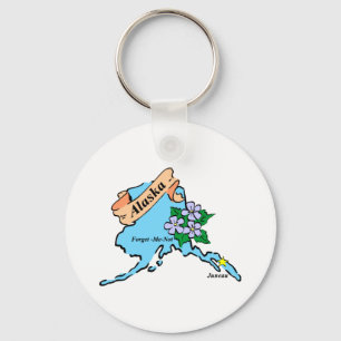 Farbenfrohe Alaska Karte T-Shirts und Geschenke Schlüsselanhänger