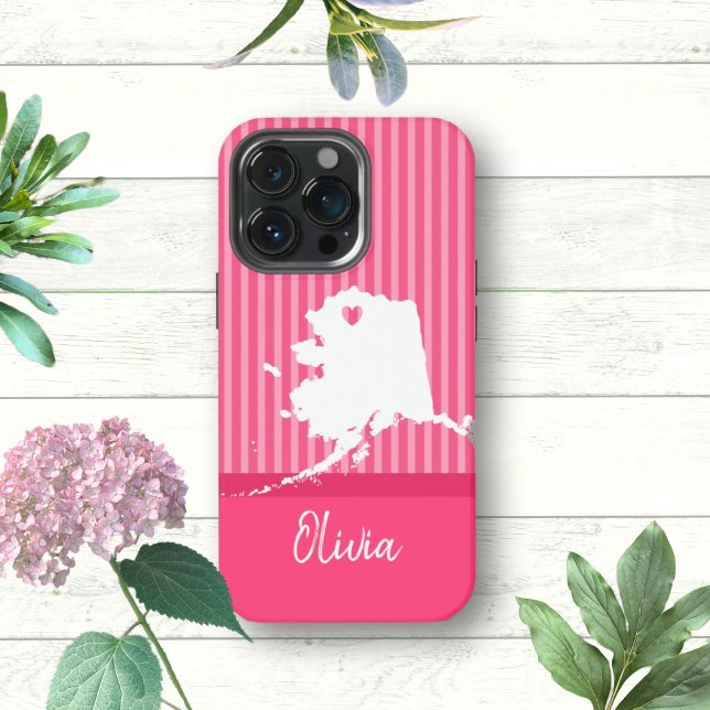 Farbenfrohe Alaska USA Staat Karte Individuelle Na iPhone 13 Pro Hülle (Von Creator hochgeladen)