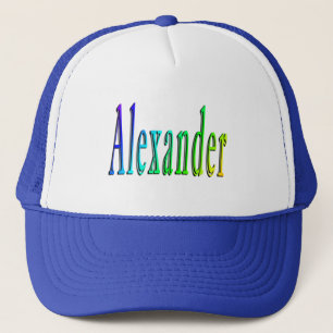 farbenfrohe Alexander Name-Logo Truckerkappe