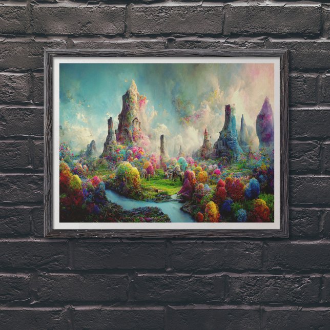 Farbenfrohe Alien Fantasy Nature Landschaft Poster (Von Creator hochgeladen)