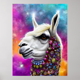 Farbenfrohe Alpaka Poster