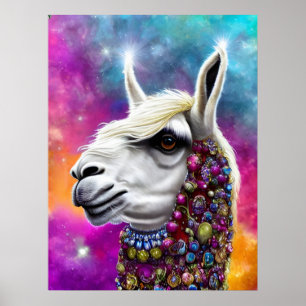 Farbenfrohe Alpaka Poster