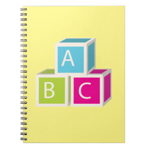 Farbenfrohe Alphabet-Blöcke Notizblock