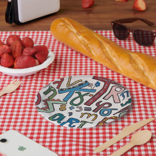 Farbenfrohe Alphabet Pappteller