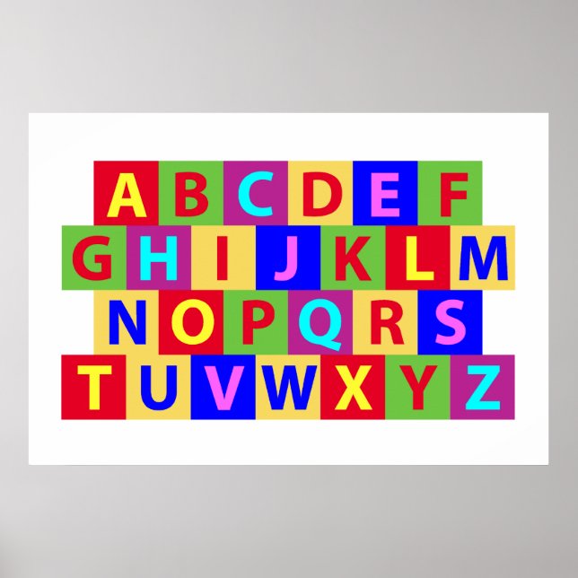 Farbenfrohe Alphabet Poster (Vorne)
