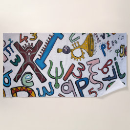 Farbenfrohe Alphabet Strandtuch