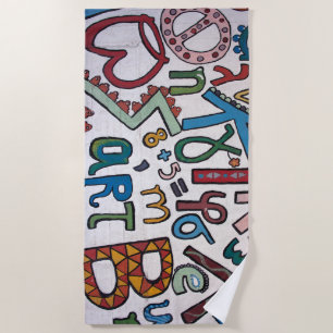 Farbenfrohe Alphabet Strandtuch