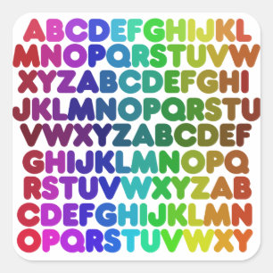 Farbenfrohe Alphabete für einen TEACHER Quadratischer Aufkleber