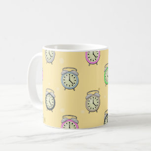 Farbenfrohe Alt-Alarm-Uhr-Muster Kaffeetasse