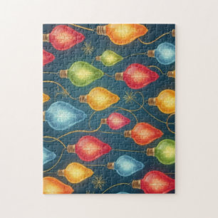 Farbenfrohe, altmodische Weihnachtsbeleuchtung