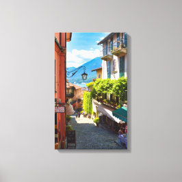 Farbenfrohe Altstadt im Bellagio Leinwanddruck