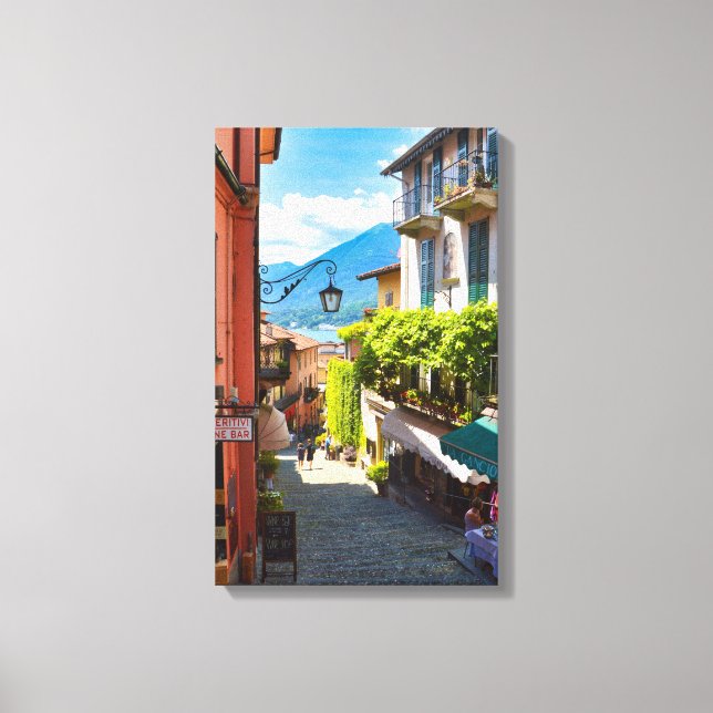 Farbenfrohe Altstadt im Bellagio Leinwanddruck (Vorderseite)