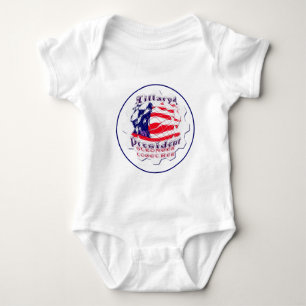Farbenfrohe amerikanische Flaggenfarben Hillary fü Baby Strampler