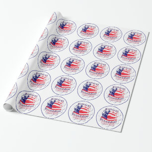 Farbenfrohe amerikanische Flaggenfarben Hillary fü Geschenkpapier