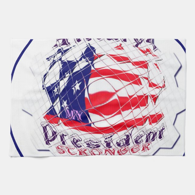 Farbenfrohe amerikanische Flaggenfarben Hillary fü Küchentuch (Horizontal)