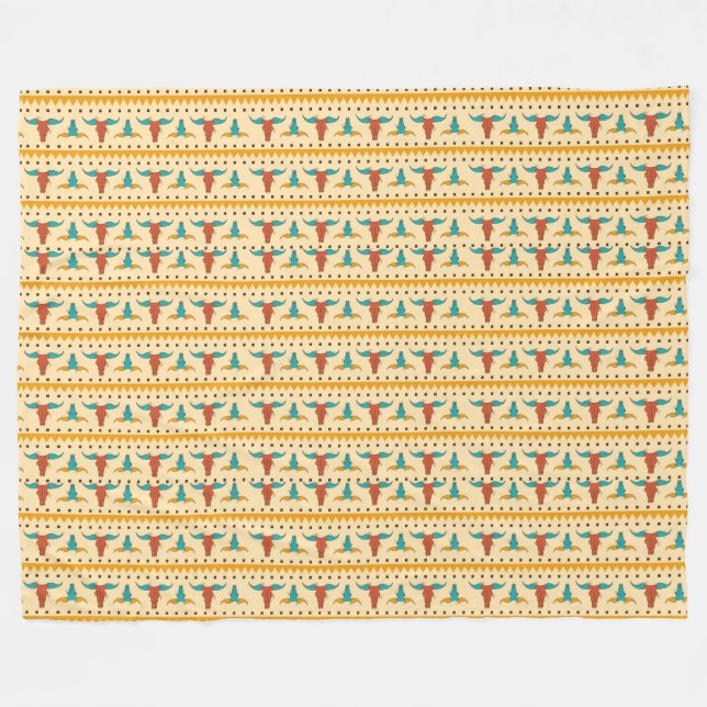 Farbenfrohe amerikanische Südwestthemenmuster Fleecedecke (Vorderseite (Horizontal))